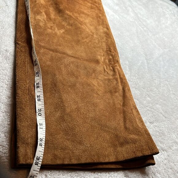 Vtg Chadwick's 4T High Waist 100% Leather Lined Western Bootcut Unisex Pant - Picture 9 of 13